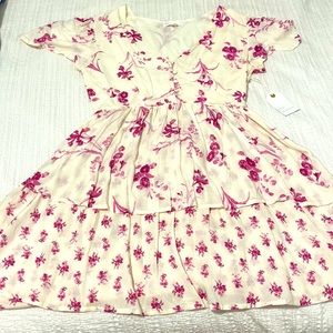 Pink and Cream Floral Coco+Jaimeson Dress (size medium)